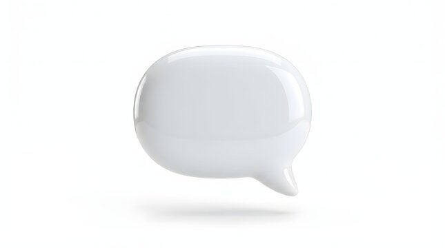 3d speech bubble icon for chat and communication isolated on a plain background