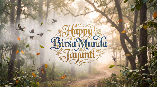 Celebrating International Women's Day in a Serene Forest Environment with Flying Birds and Autumn Leaves