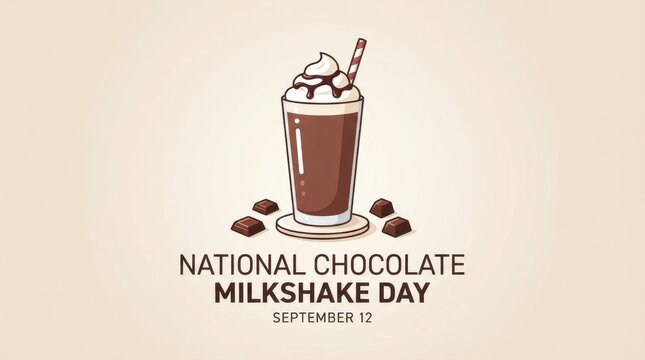 Chocolate milkshake with whipped cream on national chocolate milkshake day