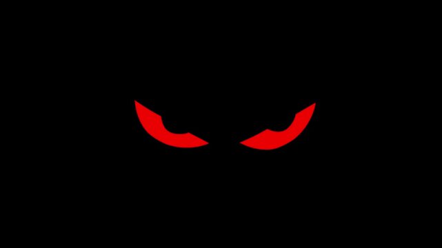 Glowing Orange Evil Eyes Staring in Darkness Halloween Monster Pumpkin Eyes Loop 4K video Animation.black background