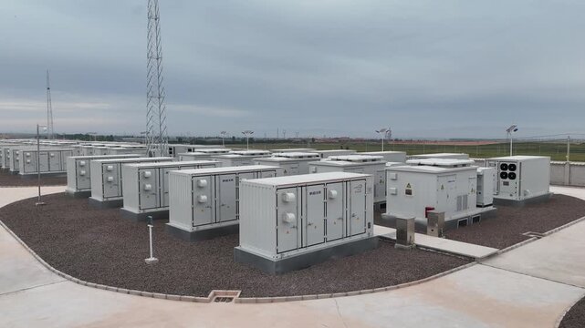 Large outdoor energy storage battery power station facility