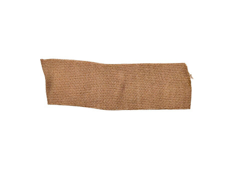 Straight brown fabric adhesive bandage strip isolated on transparent background, medical plaster tape texture