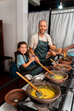 Father and Daughter Cooking class Sri Lanka