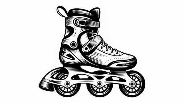 Inline skate illustration isolated on white background