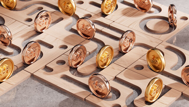 Metallic Dollar Coins Across Modular Routing Network