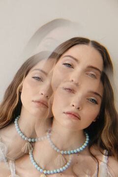 Dreamy portrait with seashell necklace