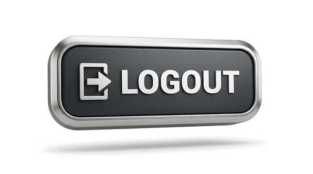 Logout button on black rectangular device
