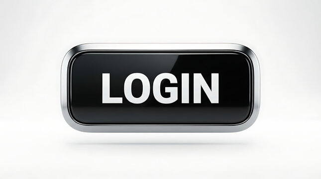 Modern black login button with 3d effect