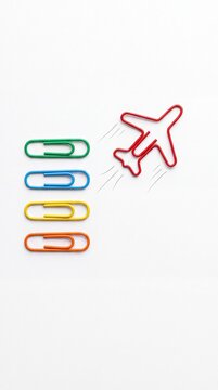 Paper Clip Airplane Breaking Away from Ordinary Office Supplies