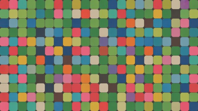 Colorful grid pattern of small rounded squares
