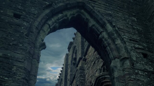 Arch In Medieval Building Detail In The Daytime
