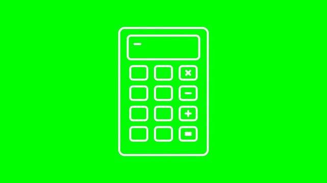 Animated Calculator Icon on Green Screen