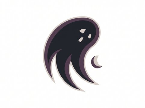 Cute and spooky dark ghost icon illustration for Halloween design