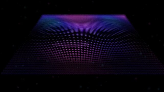 Pulsing neon grid wave animation abstract