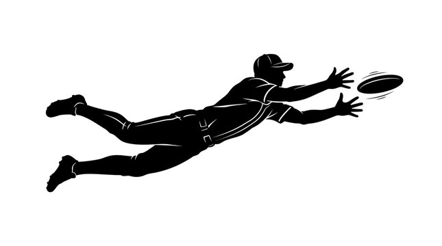 Athlete diving to catch a frisbee