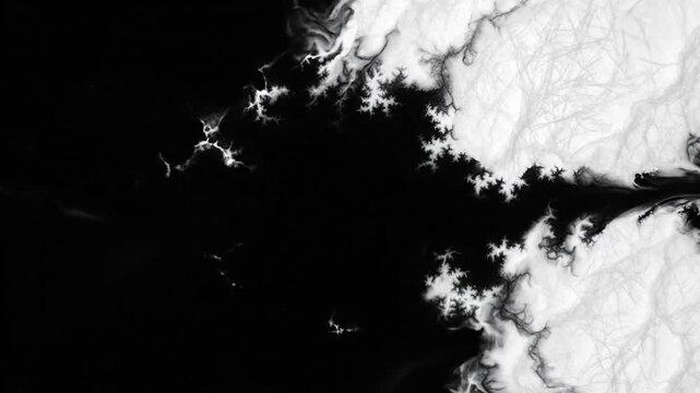 Abstract ink diffusion black and white progression sequence for creative transitions