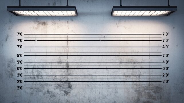 Empty Police Lineup Height Wall Background
