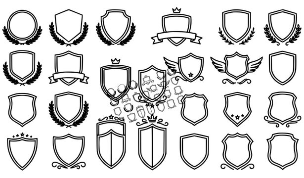 SEO Title:
Blank shield security privacy protection badge outline vector collection