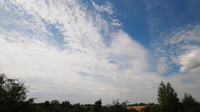 Peaceful Sky With Slowly Moving Clouds Timelapse