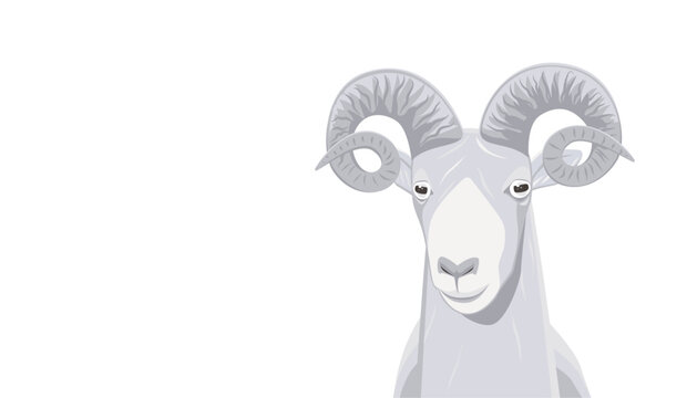 Cartoon goat head isolated on white background. 
