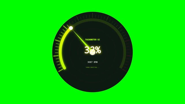 Digital Tachometer Gauge Overlay with RPM Performance HUD