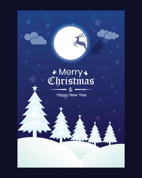 Christmas greeting card and Happy New Year poster, template and flyer, background design. Luxury Christmas invitation card and new year wishes card, poster, flyer, banner design with snowflakes.
