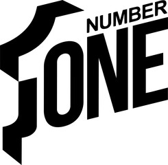 Number one bold typography logo design graphic element with black and white © bijaychandra