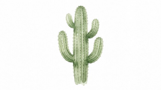 Green Saguaro Cactus: A solitary Saguaro cactus stands tall and green, its ribbed arms reaching upwards, symbolizing resilience and the arid beauty of the desert landscape.