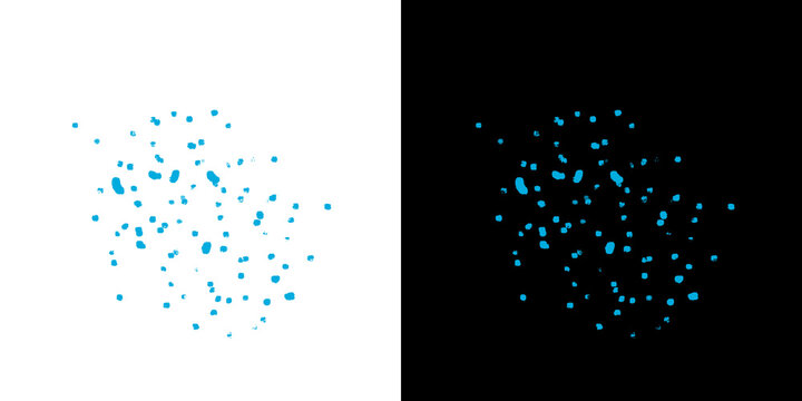 Abstract blue aqua ink splash or liquid splattered effect ideal for design overlay, motion graphics, and video elements.
