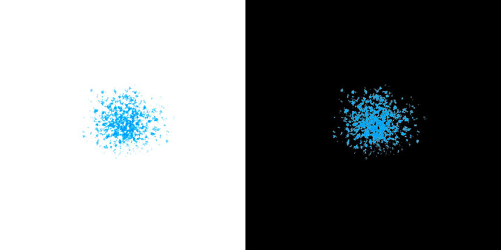 Abstract blue aqua ink dust powder explosion or liquid splatter effect ideal for design overlay, motion graphics, and video.