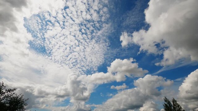 Expansive Blue Sky With Fast Moving Clouds Timelapse