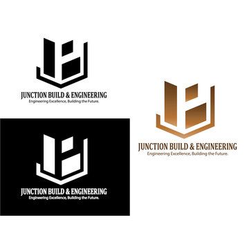 JBE Lettermark Luxury Metallic Copper Geometric Real Estate Logo