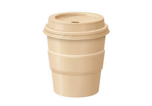 A simple paper coffee cup with a lid for hot drinks to go as a vector icon