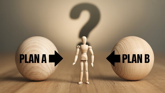 Business Decision Making Concept with Plan A and Plan B