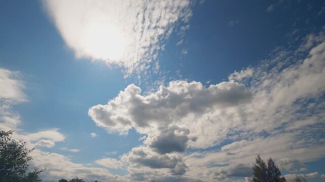Atmospheric Clouds Passing Over Open Sky Timelapse