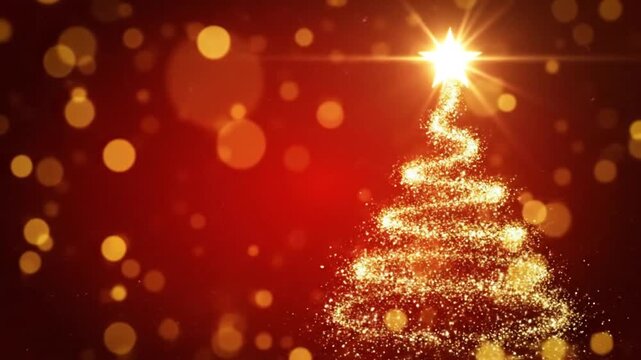 A spectacular magical light trail spirals to form a bright glowing Christmas tree creating a perfect visual for luxurious invitations