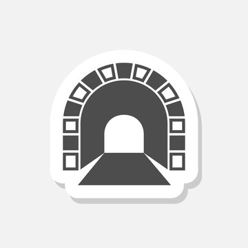 Tunnel sign icon sticker isolated on gray background