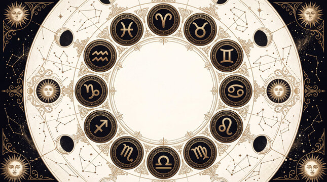 Ornate Zodiac Medallion Circle