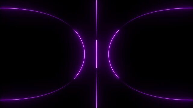 Purple neon hyperbola curved lines symmetric abstract background loop 4k motion video
