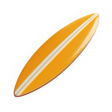 A bright yellow surfboard for water sports and ocean fun