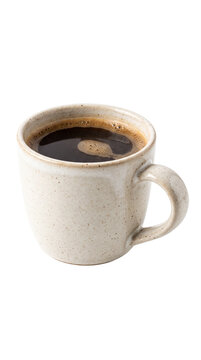 Hot Coffee in Ceramic Cup Isolated on White Background