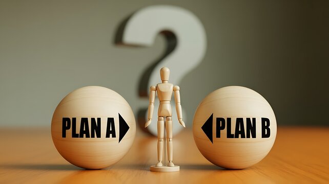 Business Decision Making Concept with Plan A and Plan B