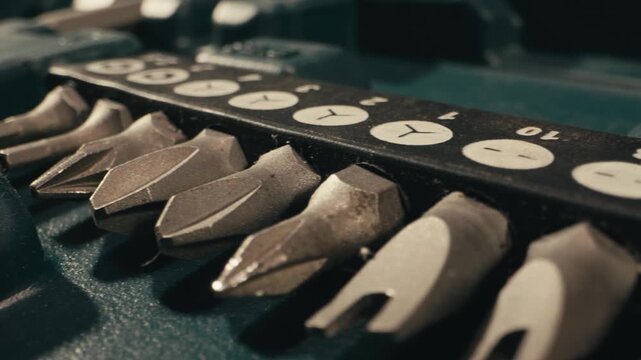 Screwdriver set close up macro tools kit hardware repair equipment work instrument collection detail