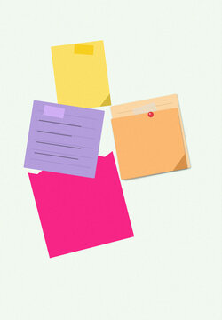 Colorful sticky notes arranged floating style