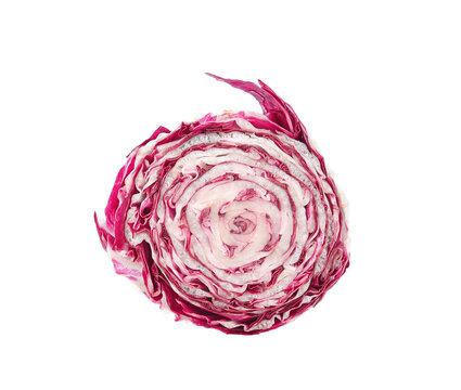Slce of radicchio isolated on transparent background. PNG