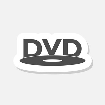 DVD sign icon sticker isolated on gray background