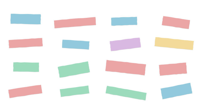 A set of pastel colored rectangular shapes arranged in a grid pattern on a solid black background, for a simple, and clean composition