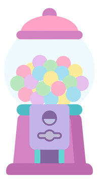 Cute pastel gumball machine illustration