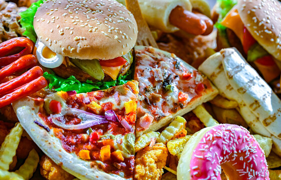 Fast food leftovers. Wasted food