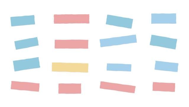 Pastel colored rectangular shapes arranged in a grid pattern against a solid black background, for a clean, and simple layout
